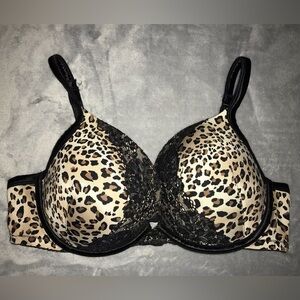 EUC! Cacique Animal Print Lace Boost Plunge Bra size 40C